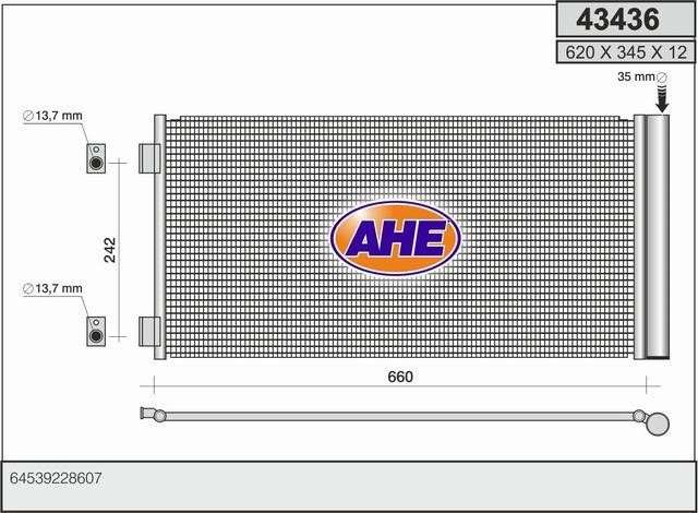 AHE 43436 Радіатор кондиціонера (Конденсатор) 43436: Купити в Україні - Добра ціна на EXIST.UA!