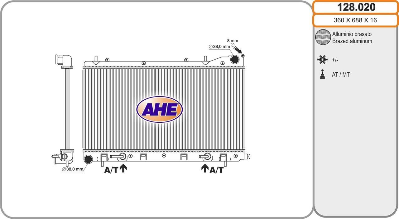 AHE 128.020 Радіатор охолодження двигуна 128020: Купити в Україні - Добра ціна на EXIST.UA!