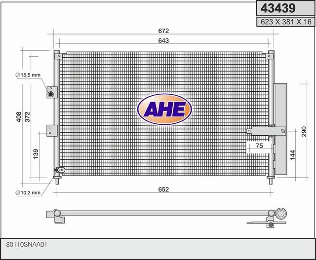 AHE 43439 Радіатор кондиціонера (Конденсатор) 43439: Купити в Україні - Добра ціна на EXIST.UA!