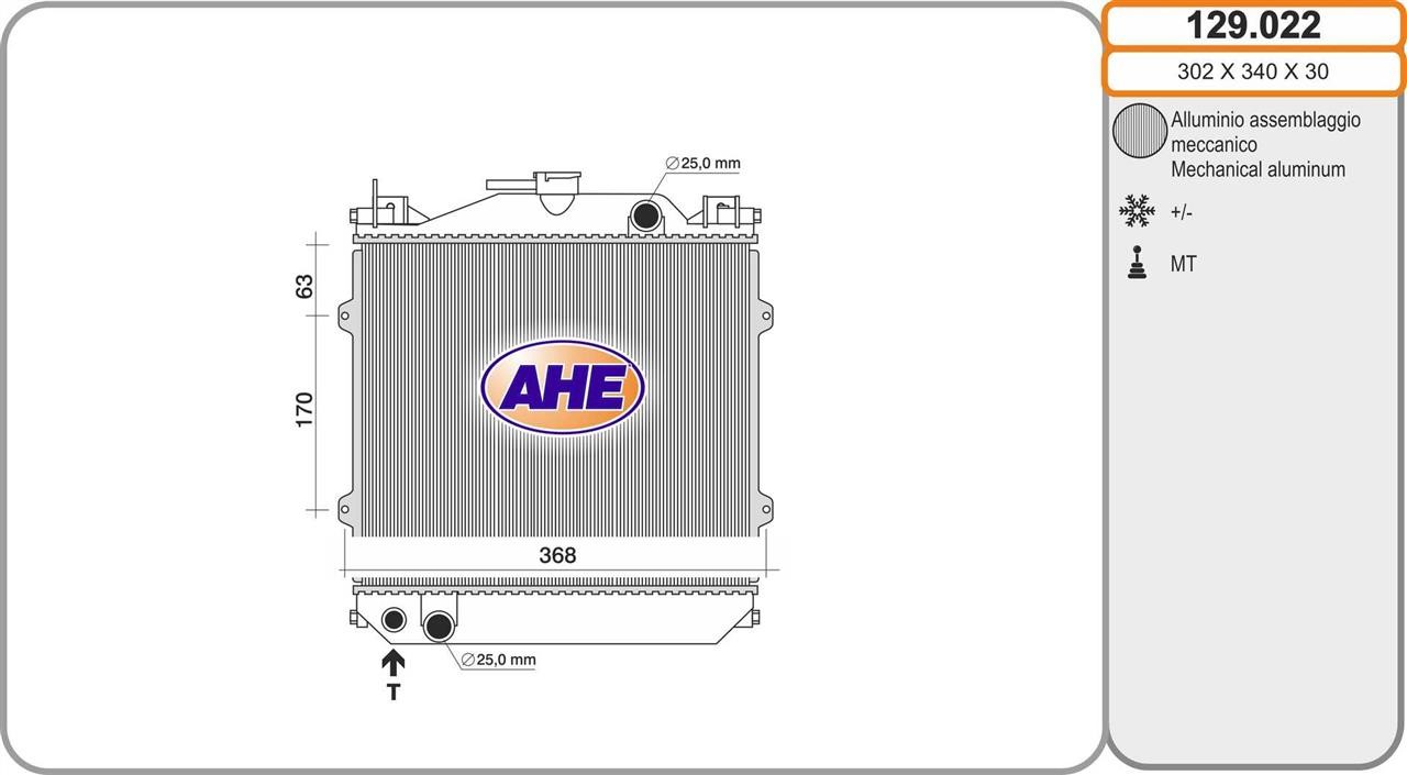 AHE 129.022 Радіатор охолодження двигуна 129022: Купити в Україні - Добра ціна на EXIST.UA!