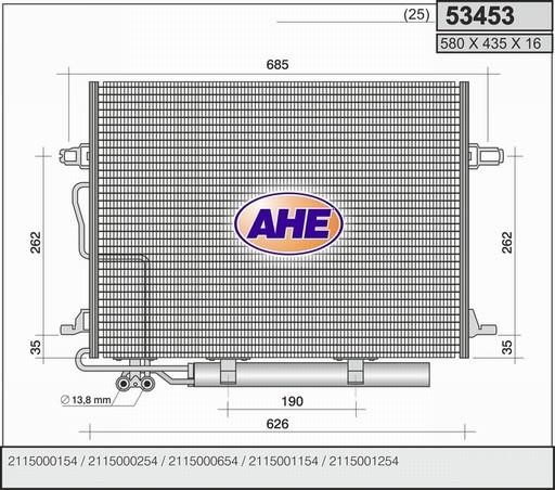 AHE 53453 Радіатор кондиціонера (Конденсатор) 53453: Купити в Україні - Добра ціна на EXIST.UA!