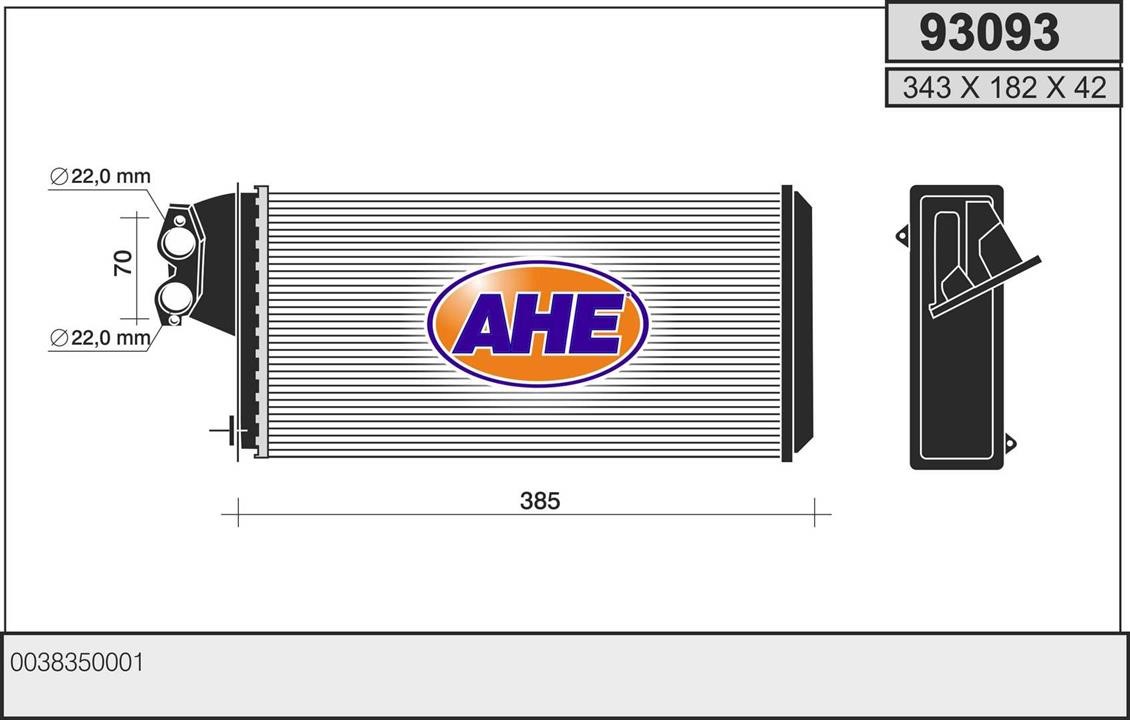 AHE 93093 Радіатор опалювача салону 93093: Купити в Україні - Добра ціна на EXIST.UA!