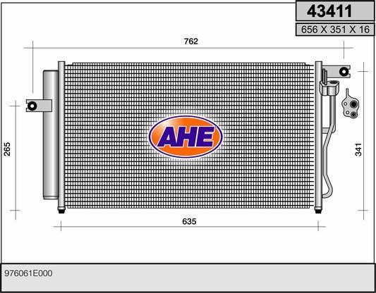AHE 43411 Радіатор кондиціонера (Конденсатор) 43411: Купити в Україні - Добра ціна на EXIST.UA!