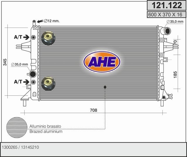 AHE 121.122 Радіатор охолодження двигуна 121122: Купити в Україні - Добра ціна на EXIST.UA!
