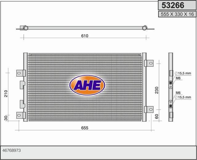 AHE 53266 Радіатор кондиціонера (Конденсатор) 53266: Купити в Україні - Добра ціна на EXIST.UA!