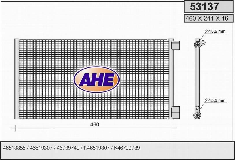 AHE 53137 Радіатор кондиціонера (Конденсатор) 53137: Купити в Україні - Добра ціна на EXIST.UA!