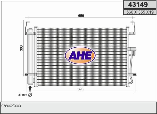 AHE 43149 Радіатор кондиціонера (Конденсатор) 43149: Приваблива ціна - Купити в Україні на EXIST.UA!