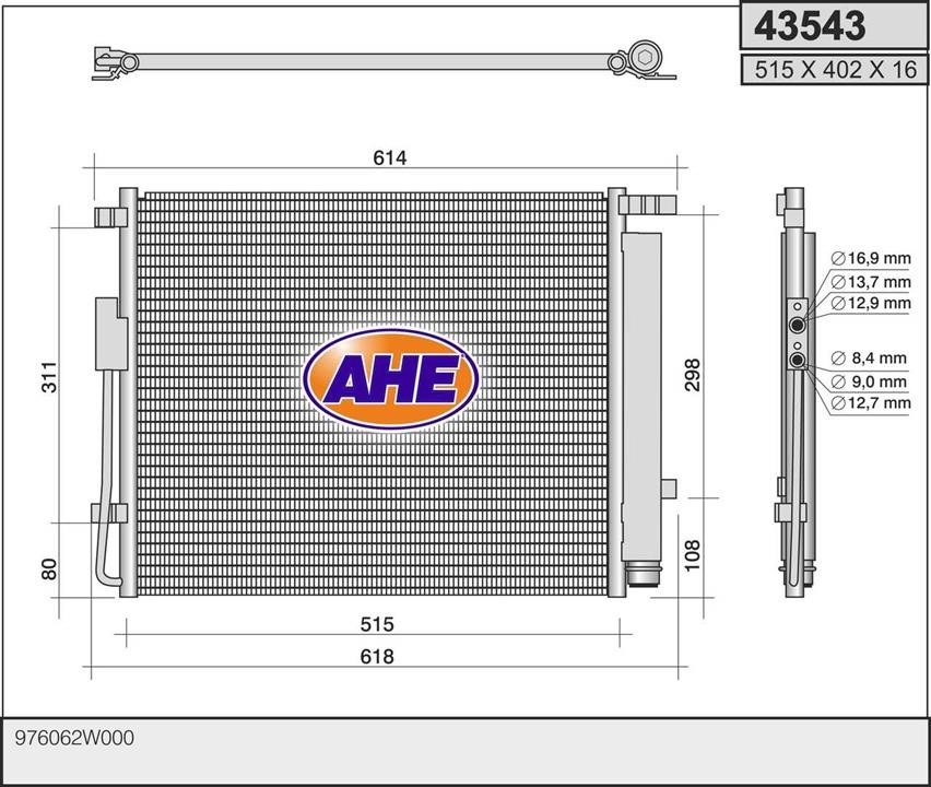 AHE 43543 Радіатор кондиціонера (Конденсатор) 43543: Купити в Україні - Добра ціна на EXIST.UA!