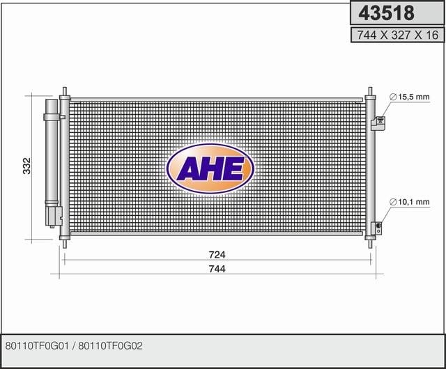AHE 43518 Радіатор кондиціонера (Конденсатор) 43518: Купити в Україні - Добра ціна на EXIST.UA!