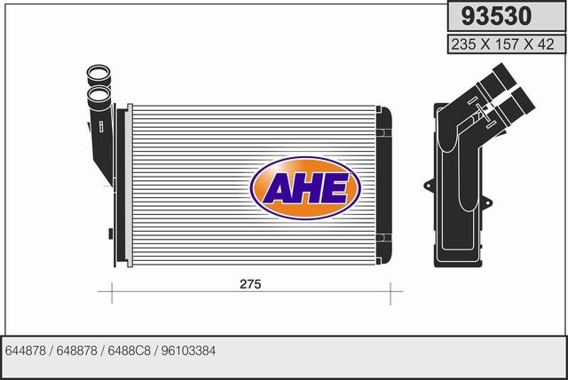 AHE 93530 Радіатор опалювача салону 93530: Купити в Україні - Добра ціна на EXIST.UA!