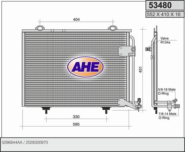 AHE 53480 Радіатор кондиціонера (Конденсатор) 53480: Приваблива ціна - Купити в Україні на EXIST.UA!