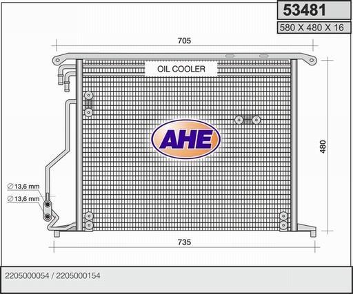 AHE 53481 Радіатор кондиціонера (Конденсатор) 53481: Купити в Україні - Добра ціна на EXIST.UA!