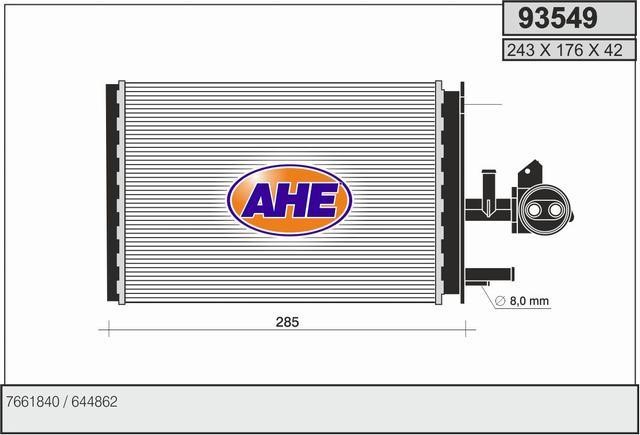 AHE 93549 Радіатор опалювача салону 93549: Купити в Україні - Добра ціна на EXIST.UA!