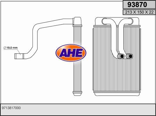 AHE 93870 Радіатор опалювача салону 93870: Купити в Україні - Добра ціна на EXIST.UA!