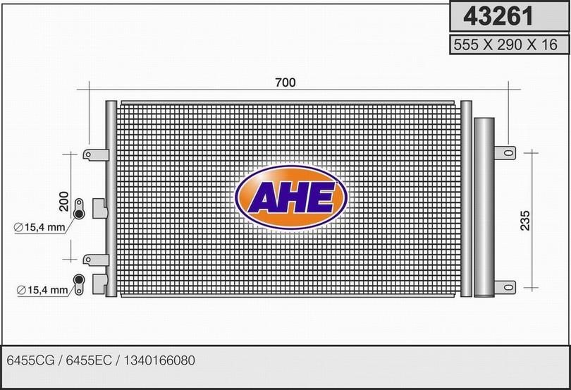 AHE 43261 Радіатор кондиціонера (Конденсатор) 43261: Купити в Україні - Добра ціна на EXIST.UA!