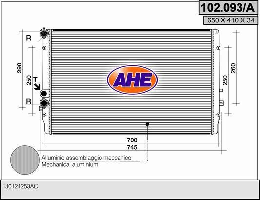 AHE 102.093/A Радіатор охолодження двигуна 102093A: Купити в Україні - Добра ціна на EXIST.UA!
