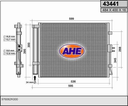 AHE 43441 Радіатор кондиціонера (Конденсатор) 43441: Купити в Україні - Добра ціна на EXIST.UA!