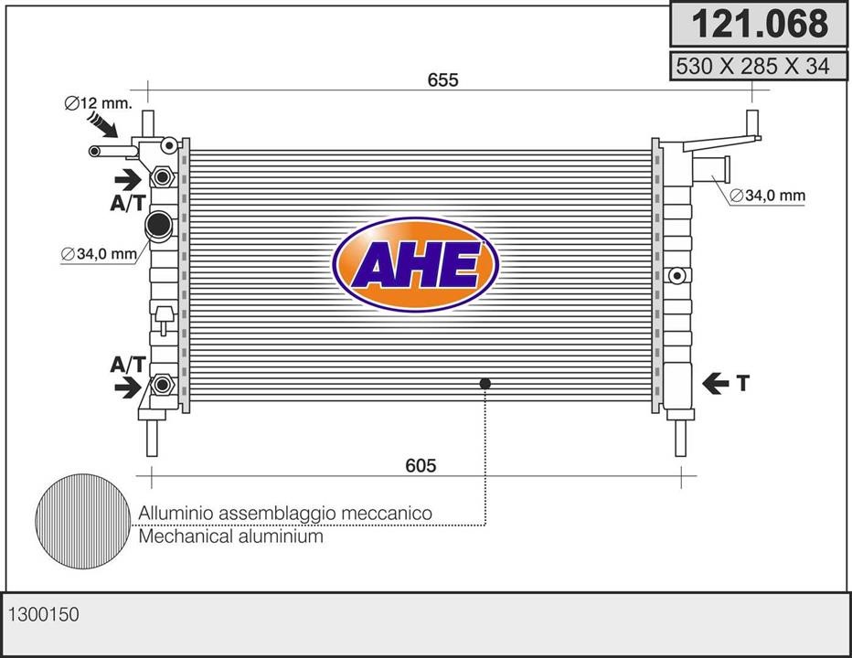 AHE 121.068 Радіатор охолодження двигуна 121068: Купити в Україні - Добра ціна на EXIST.UA!