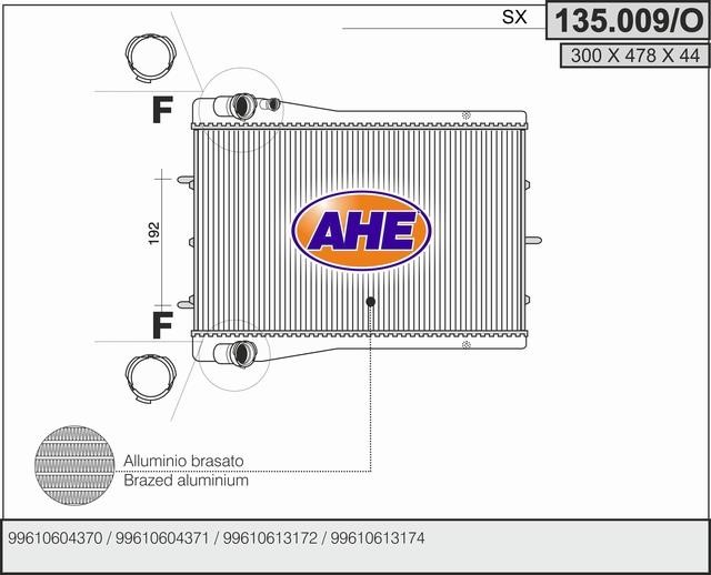 AHE 135009/O Радіатор охолодження двигуна 135009O: Купити в Україні - Добра ціна на EXIST.UA!