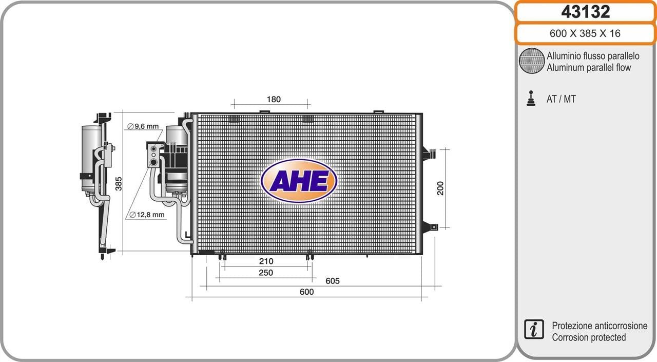AHE 43132 Радіатор кондиціонера (Конденсатор) 43132: Купити в Україні - Добра ціна на EXIST.UA!