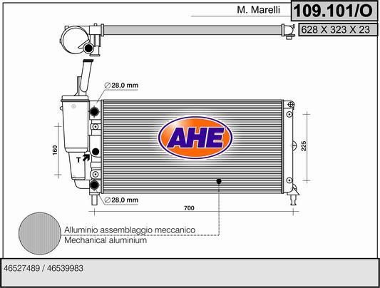 AHE 109.101/O Радіатор охолодження двигуна 109101O: Купити в Україні - Добра ціна на EXIST.UA!
