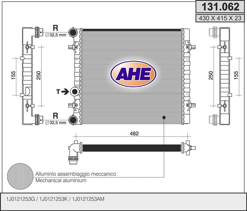 AHE 131.062 Радіатор охолодження двигуна 131062: Купити в Україні - Добра ціна на EXIST.UA!