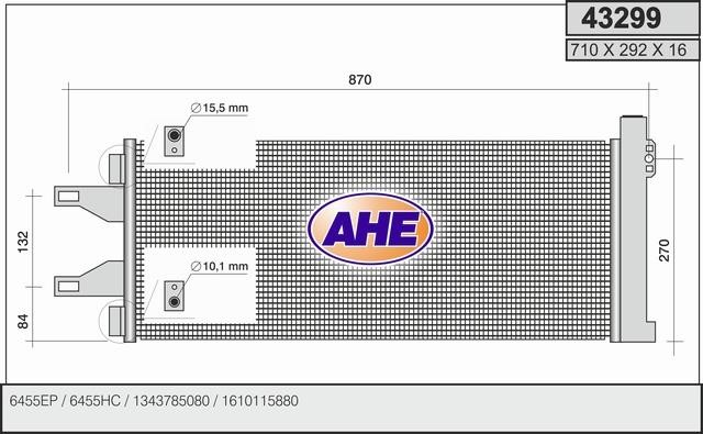 AHE 43299 Радіатор кондиціонера (Конденсатор) 43299: Купити в Україні - Добра ціна на EXIST.UA!