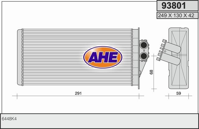 AHE 93801 Радіатор опалювача салону 93801: Купити в Україні - Добра ціна на EXIST.UA!