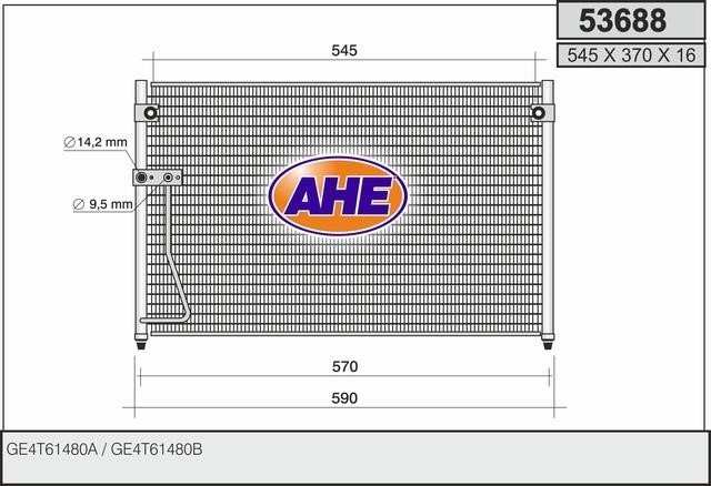 AHE 53688 Радіатор кондиціонера (Конденсатор) 53688: Купити в Україні - Добра ціна на EXIST.UA!