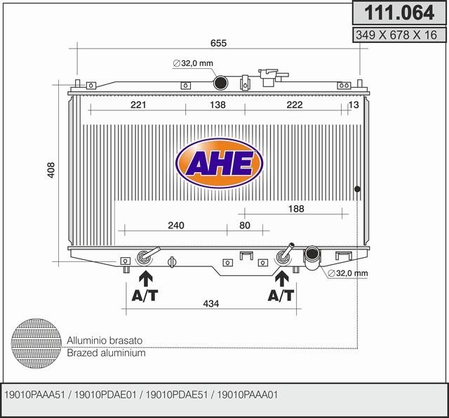AHE 111.064 Радіатор охолодження двигуна 111064: Купити в Україні - Добра ціна на EXIST.UA!