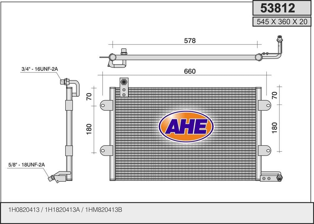AHE 53812 Радіатор кондиціонера (Конденсатор) 53812: Купити в Україні - Добра ціна на EXIST.UA!