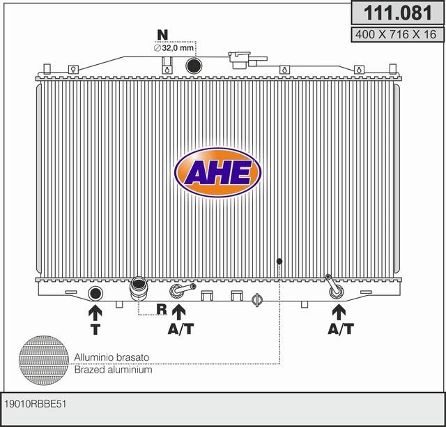 AHE 111.081 Радіатор охолодження двигуна 111081: Купити в Україні - Добра ціна на EXIST.UA!