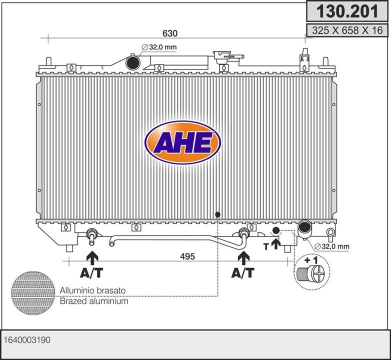 AHE 130.201 Радіатор охолодження двигуна 130201: Купити в Україні - Добра ціна на EXIST.UA!