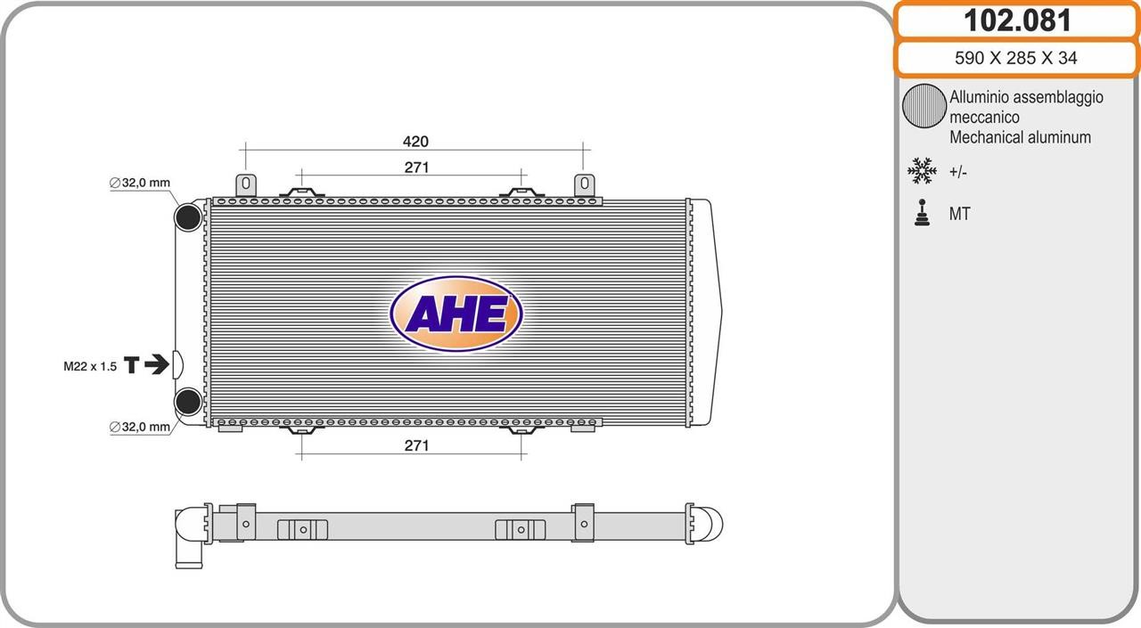 AHE 102.081 Радіатор охолодження двигуна 102081: Купити в Україні - Добра ціна на EXIST.UA!