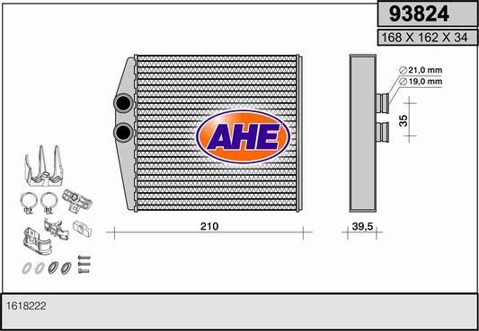 AHE 93824 Радіатор опалювача салону 93824: Купити в Україні - Добра ціна на EXIST.UA!
