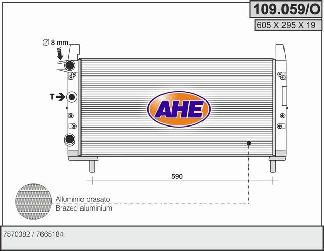 AHE 109.059/O Радіатор охолодження двигуна 109059O: Купити в Україні - Добра ціна на EXIST.UA!