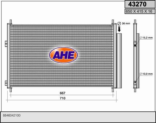 AHE 43270 Радіатор кондиціонера (Конденсатор) 43270: Купити в Україні - Добра ціна на EXIST.UA!