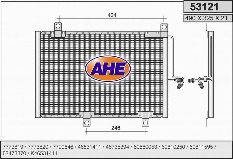 AHE 53121 Радіатор кондиціонера (Конденсатор) 53121: Купити в Україні - Добра ціна на EXIST.UA!