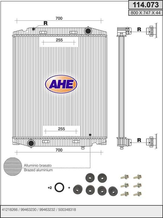 AHE 114.073 Радіатор охолодження двигуна 114073: Купити в Україні - Добра ціна на EXIST.UA!