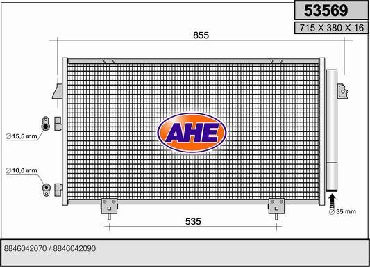 AHE 53569 Радіатор кондиціонера (Конденсатор) 53569: Купити в Україні - Добра ціна на EXIST.UA!