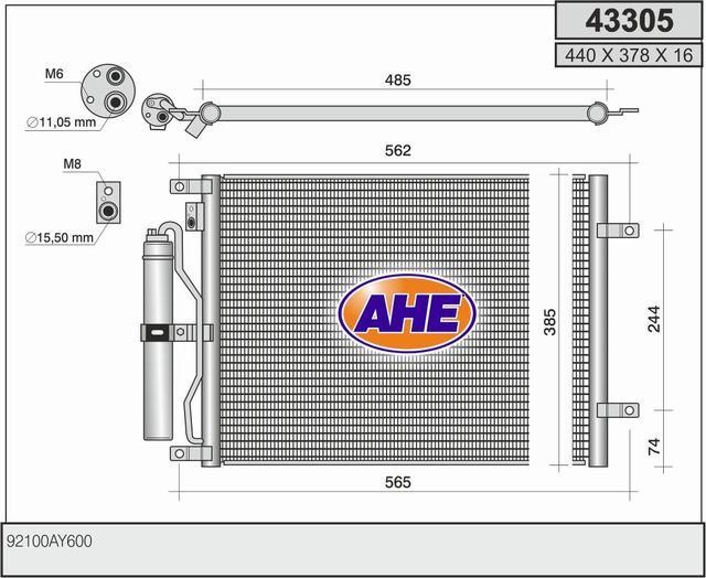 AHE 43305 Радіатор кондиціонера (Конденсатор) 43305: Купити в Україні - Добра ціна на EXIST.UA!