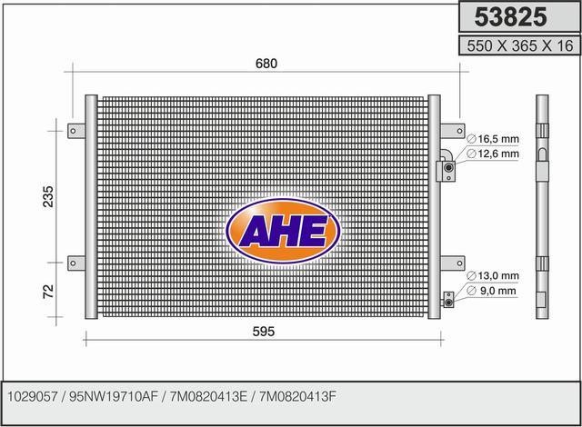 AHE 53825 Радіатор кондиціонера (Конденсатор) 53825: Купити в Україні - Добра ціна на EXIST.UA!