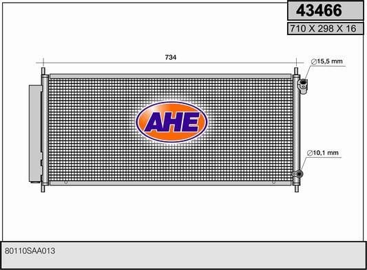 AHE 43466 Радіатор кондиціонера (Конденсатор) 43466: Купити в Україні - Добра ціна на EXIST.UA!