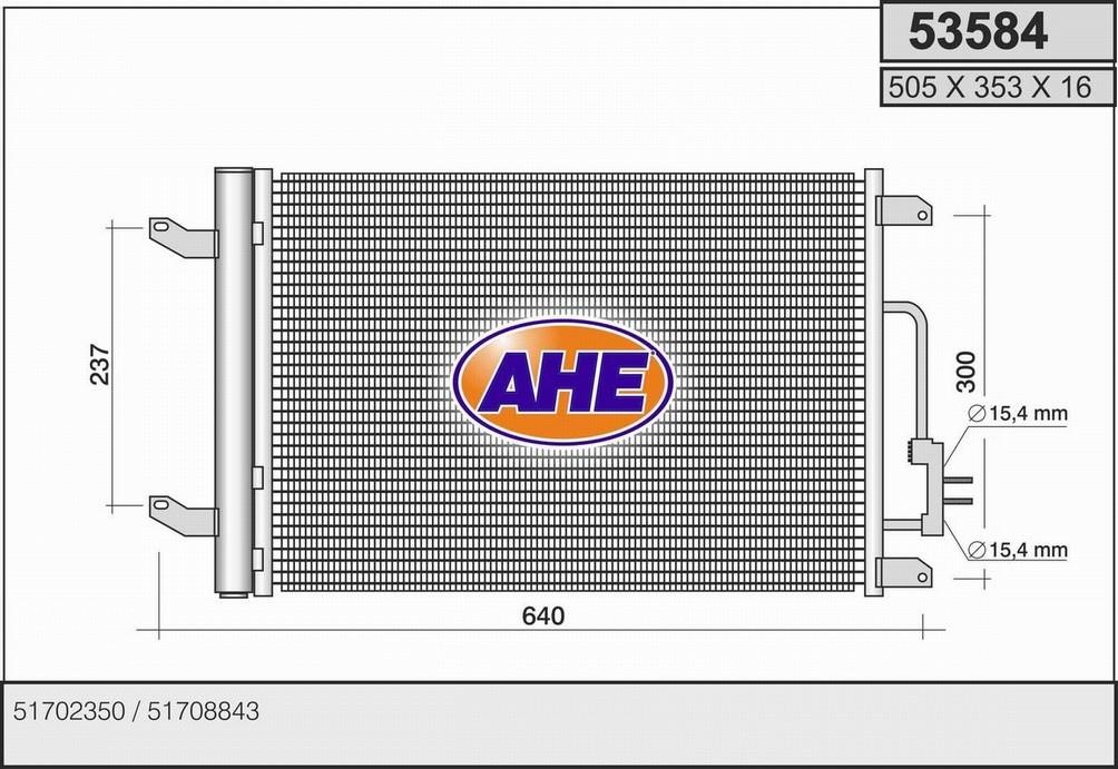 AHE 53584 Радіатор кондиціонера (Конденсатор) 53584: Купити в Україні - Добра ціна на EXIST.UA!