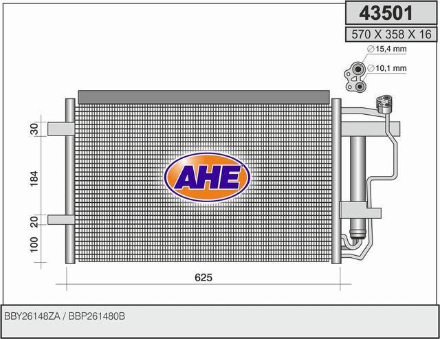 AHE 43501 Радіатор кондиціонера (Конденсатор) 43501: Купити в Україні - Добра ціна на EXIST.UA!