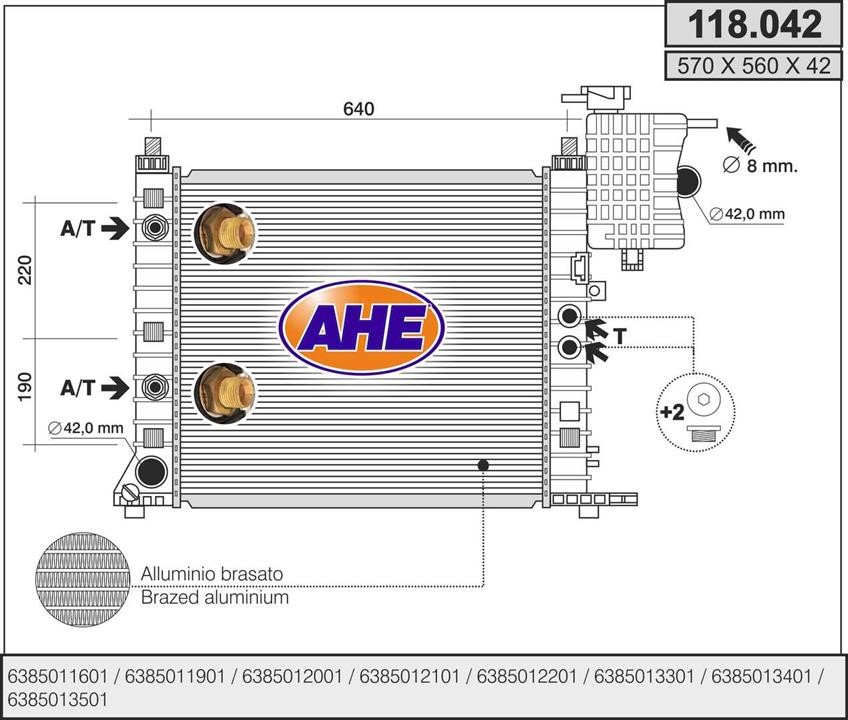 AHE 118.042 Радіатор охолодження двигуна 118042: Купити в Україні - Добра ціна на EXIST.UA!