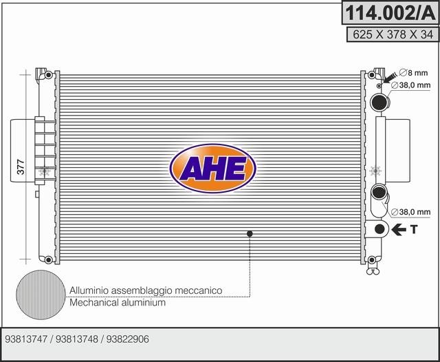 AHE 114.002/A Радіатор охолодження двигуна 114002A: Купити в Україні - Добра ціна на EXIST.UA!