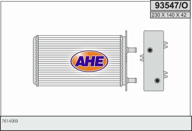 AHE 93547/O Радіатор опалювача салону 93547O: Приваблива ціна - Купити в Україні на EXIST.UA!