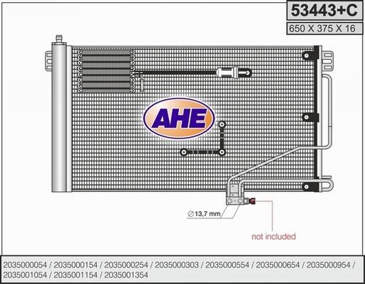 AHE 53443+C Радіатор кондиціонера (Конденсатор) 53443C: Купити в Україні - Добра ціна на EXIST.UA!