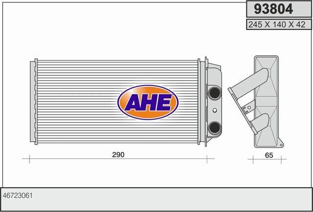 AHE 93804 Радіатор опалювача салону 93804: Приваблива ціна - Купити в Україні на EXIST.UA!